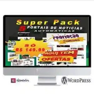 Pack completo com 5 Portais de Noticias Automáticas Variados -COD-PACK-100