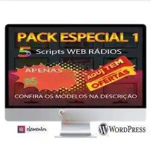 Pack completo com 5 Web Rádio Variadas -COD-PACK-105